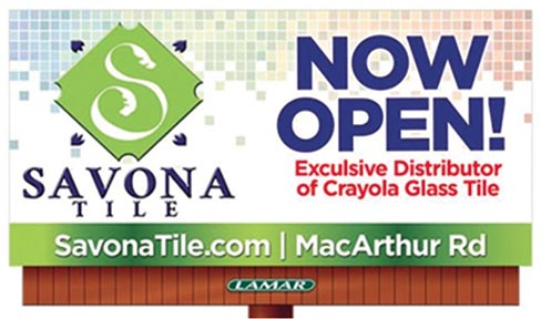 General Manager Mark Nielsen went on to state that the American homeowner is immediately drawn to the Crayola name. His company has done so well with the product, that Savona Tile is now featuring the series on its current billboard advertising program, as well.