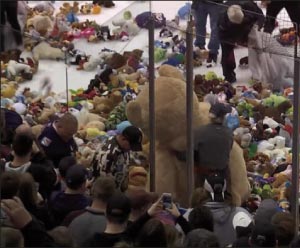 Fans Toss Over 20,000 Teddy Bears Onto the Ice at PA Hockey Game