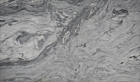 Full slab view of typical movement found in Viscount White gneiss.                 Photo courtesy of Arizona Tile