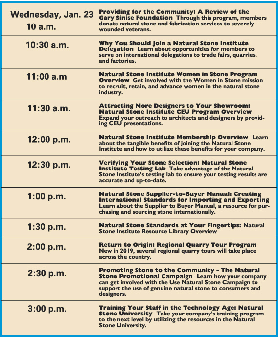 Education Schedule for The 2019 TISE Booth 