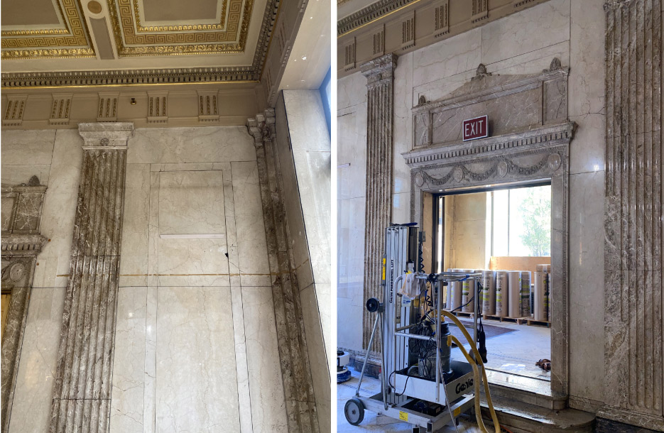 Sirianni explained that this restoration project was particularly hard work as they were restoring 20-foot- high walls