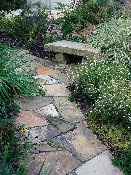 This drystone path was built carefully to follow the contours of the landscape. 