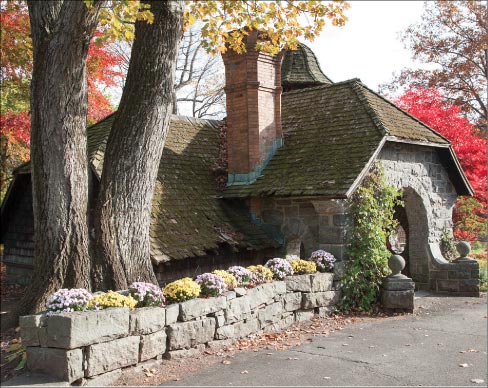 The pump house was built using granite quarried from  Hillburn, New York, just a stone’s throw from Skylands. Yielding quality stone for over two centuries, the Hillburn Quarry continues to produce blocks, veneer, memorials, benches and slabs. “Hillburn granite is very consistent and nice to work with because it does what it’s told,” said Michael Jamison, Owner, Jamison Stone Works.