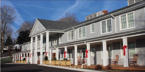 The former Alexander Inn, on the National Register of Historic Places, was a Cold War era fixture in Oak Ridge. The deteriorating structure was rehabilitated by Dover Development, and granted a second life as affordable senior housing.