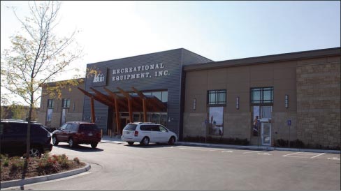 REI Corporate office, featuring Chestnut Shell Kansas limestone