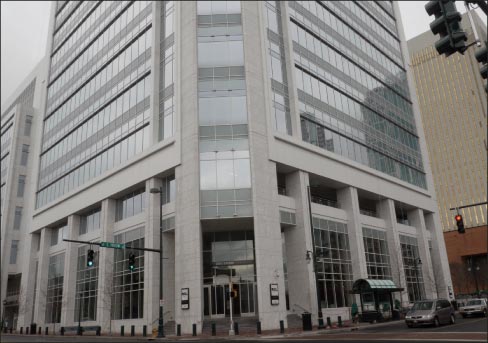 The façade of Duke Energy in Charlotte, North Carolina has approximately 18,000 square feet of white granite.