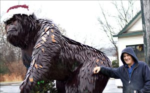 Paul Thompson, owner of Vermont Marble, Granite, Slate & Soapstone commissioned the statue to promote local lore.