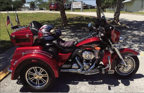 my shiny, red Harley