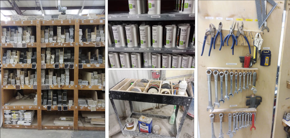 When your tools, supply carts and supply closets are organized, maintained and compartmentalized, workers save a creditable amount of time accessing tools and supplies.