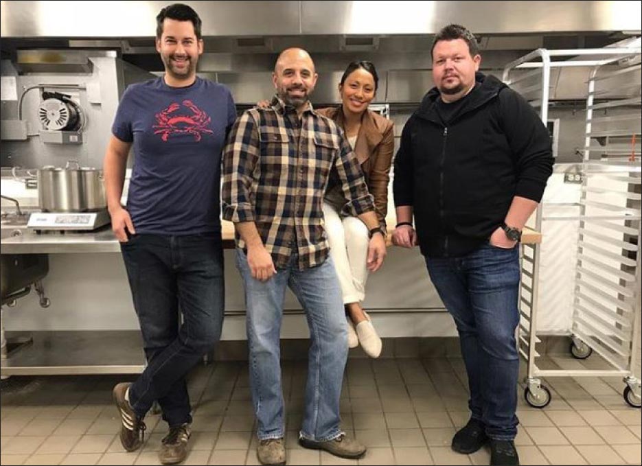 The chefs of RBC Hospitality Group. Jeff Systma, Richard Corbo, Chantelle Corbo and Chad Spencer.  Image courtesy of Bell Works.