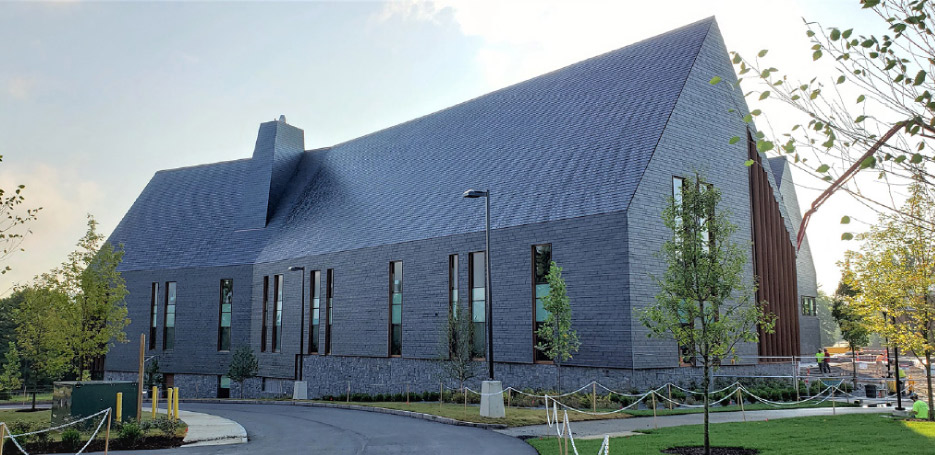 Not just for the roof, anymore: the new College of Engineering, Technology and Aeronautics (CETA) at Southern New Hampshire University is completely clad in natural slate.