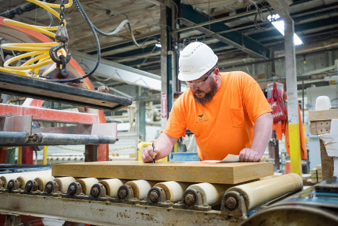 Vetter Stone uses specialized equipment and a skilled workforce in its 600-foot- long facility to produce high-quality dimensional stone products. 