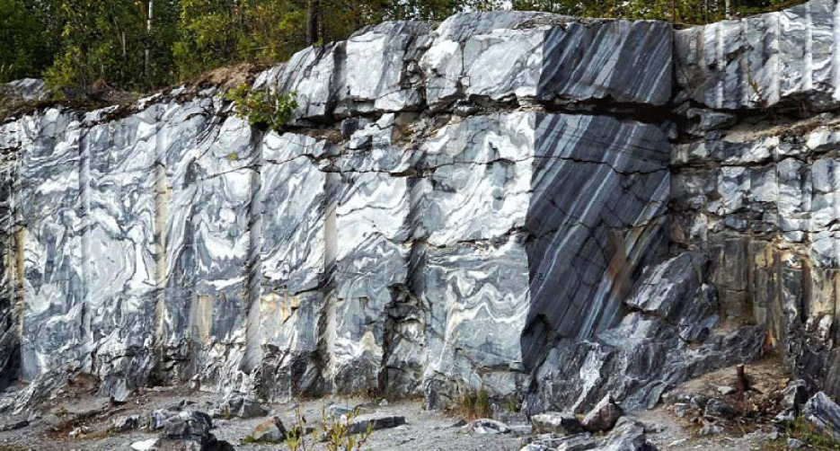 Marble quarry face.  Natural stone is  Mother Nature’s green building product. 