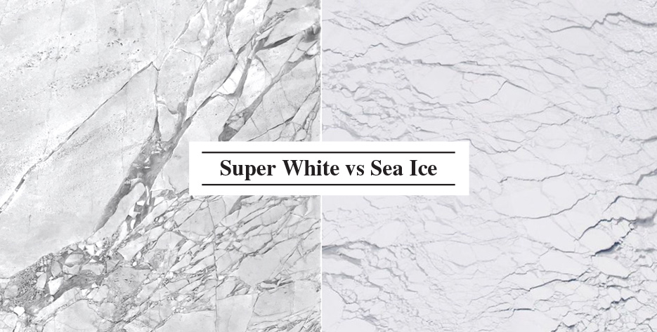 Super White marble or satellite image of sea ice? Nature’s patterns are stunningly similar yet uniquely captivating.