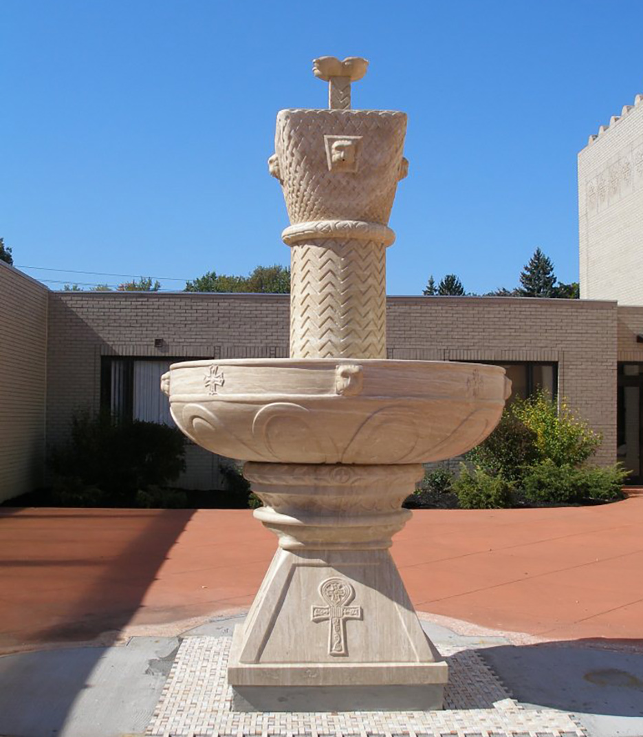 Courtyard fountain created for Archangel Michael Church, Broadview Heights, Ohio.