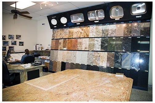 From every angle, the viewer is captivated in a wall-to-wall environment of dazzling eye candy of every shape, size and color at Triple D Marble & Granite, Inc. in Ft. Lauderdale, Florida.