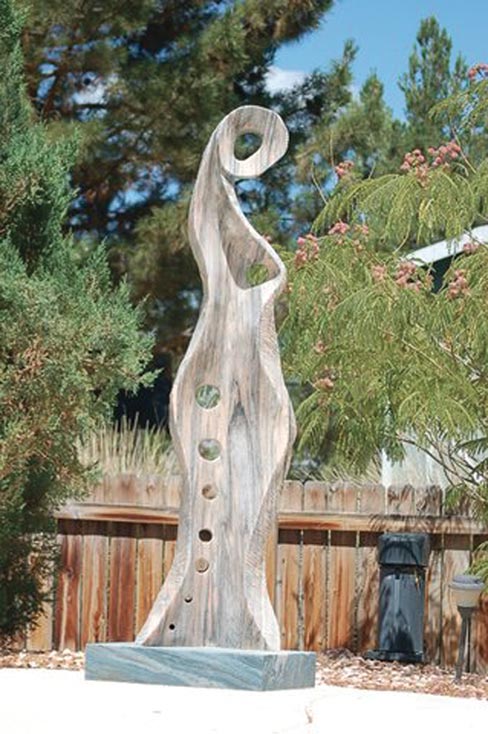 Carving “Venus of Las Vegas” in 2010, Eino returns to his figurative roots with a modern twist on the female form. It stands 78 inches high x 18 inches wide x 10 inches deep and was made from Etowah marble.