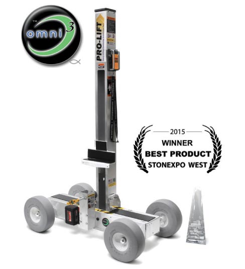 The award-winning Pro-Lift Automatic  Stone Transport and Lifting Cart