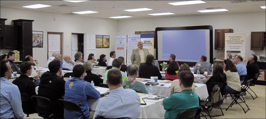 G.K. Naquin presents a talk on safety training at an MIA-sponsored   Fabricator Seminar in North Carolina.