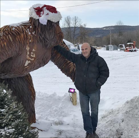 Paul Thompson, owner of Vermont Marble, Granite, Slate & Soapstone commissioned this “lifesize” Bigfoot statue to promote local lore. 