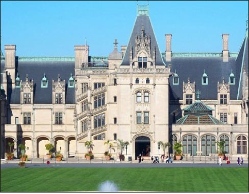 The Biltmore estate mansion in North Carolina is perhaps the most famous private residence in America. It was constructed with Indiana Limestone from the Dark Hollow quarry near Oolitic, Indiana. 