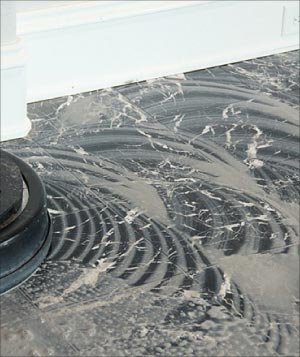 Polishing marble with Majestic 5X Gold costs approximately $.05 per square foot.