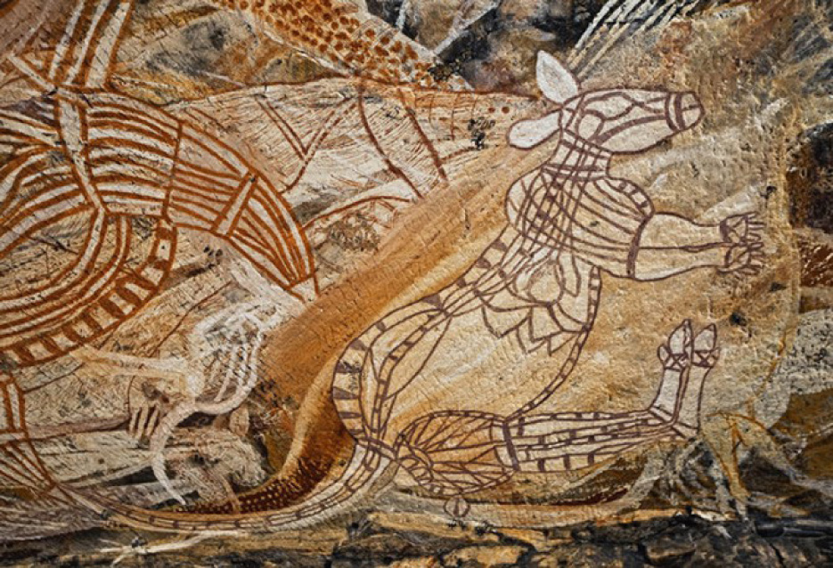 The most clearly visible art in the Gabarnmang rockshelter was added within the past 600 years, overlaying much, much older pigments and charcoal drawings.