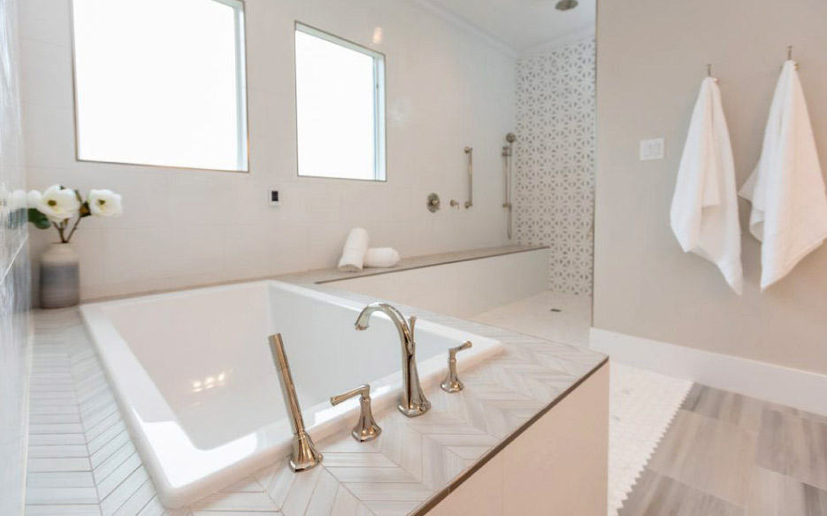 Universal design includes a lower or unhindered access to countertops and appliances.