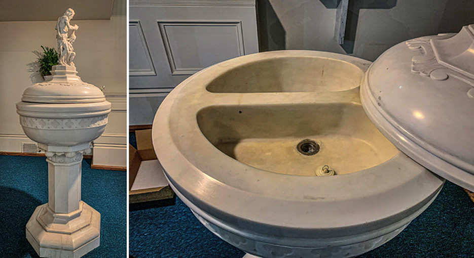 It was time for the marble baptismal font at Our Lady of Lourdes cathedral in Spokane to be relocated, restored and repurposed.