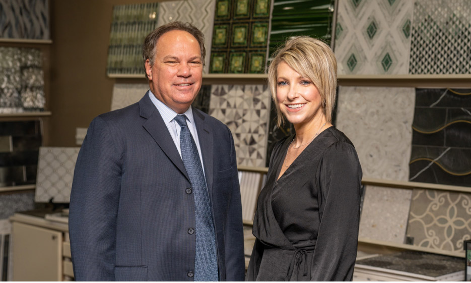 Louisville Tile CEO Matthew Saltzman and  Crosby Hall, EVP of Corporate Resources