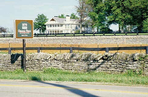 Paris Pike fence reconstruction began in 2002. Preservation efforts included sections of the original stone fence from the 1870’s.