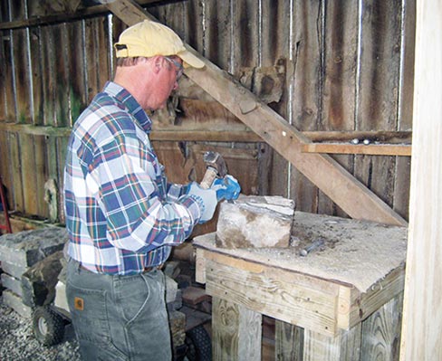 Wilmore Culvert project. The wood forms are called “centering” or “falsework.” The culvert was at a slight angle to the road, so the centering extends a bit beyond the face. Both vaults are laid-up at the same time, then the centering is removed, leaving a self-supporting arch.