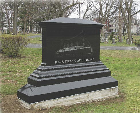 Global Values, Inc. created The Titanic Centennial Memorial commissioned by the Titanic Historical Society, Inc, based in Indian Orchard, MA. Their goal was “a significant and tastefully appropriate” stone to be unveiled at approximately the time of the 100th anniversary of the maiden voyage of RMS Titanic. Edward & Karen Kamuda of the Titanic Historical Society were quite helpful in assuring that every detail on the etching was accurate. Their expertise on the Titanic is world famous.