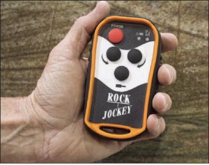 The Rock Jockey wireless remote connects to one and only one Rock Jockey, allowing larger shops to use multiple Rock Jockey units.