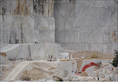 Marble quarry in Carrara, Italy, a stone that’s been quarried for over 2,000 years.