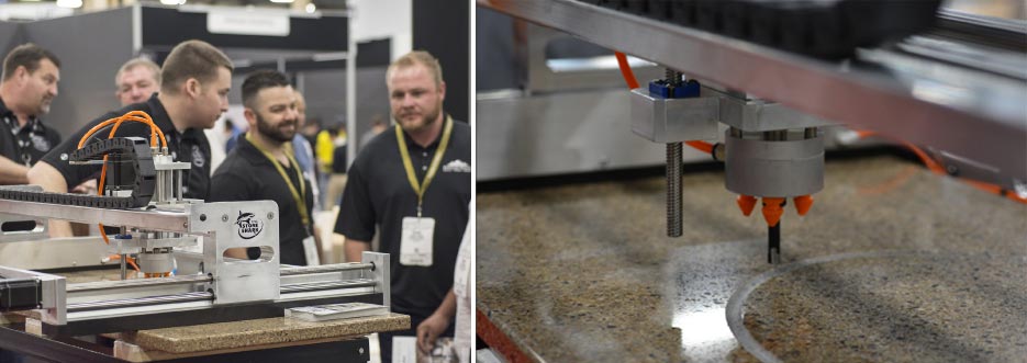 The Stone Shark’s small footprint and portability make it  the perfect tool for automating the sink cut-out process.