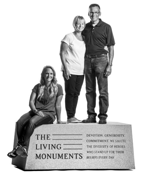 Individual and group portraits of the Polycor vets used the monument block as both a podium and a common identifying theme for the project. Some 60 veterans are employed by Polycor, at different locations around the U.S. .