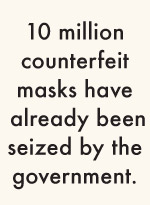 10 million counterfeit masks have  already been seized by the government.