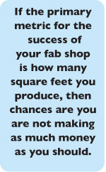 If the primary metric for the  success of your fab shop is how many square feet you produce, then chances are you are not making as much money as you should.