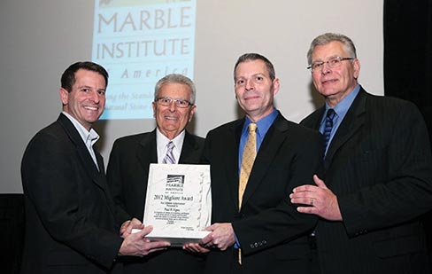 Paul Vigna, who spent over 50 years in the natural stone industry, accepted the award at the annual MIA Awards Luncheon held during StonExpo/Marmomacc Americas 2013 in Las Vegas, NV.