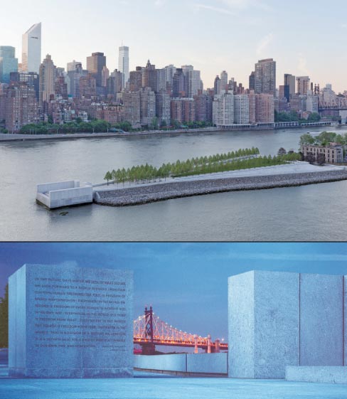 2013 Grande Pinnacle Award winner:  North Carolina Granite Corporation: Franklin D. Roosevelt Four Freedoms Park on Welfare Island, New York, NY.