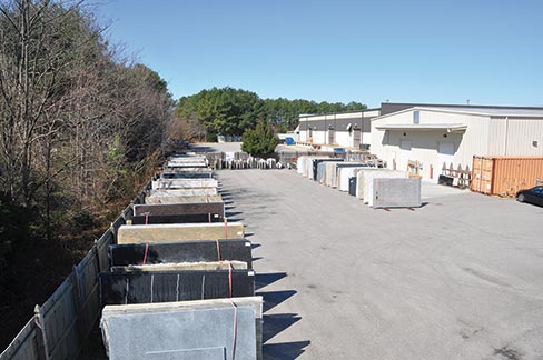 At any one time 150-200 slabs of 3cm material can be found in the company’s slab yard. “I would say approximately seventy percent of what we cut is 3cm granite with the final thirty percent being engineered stone, marble or soapstone. This year there is definitely an uptick in exotics and that’s a good thing.”   