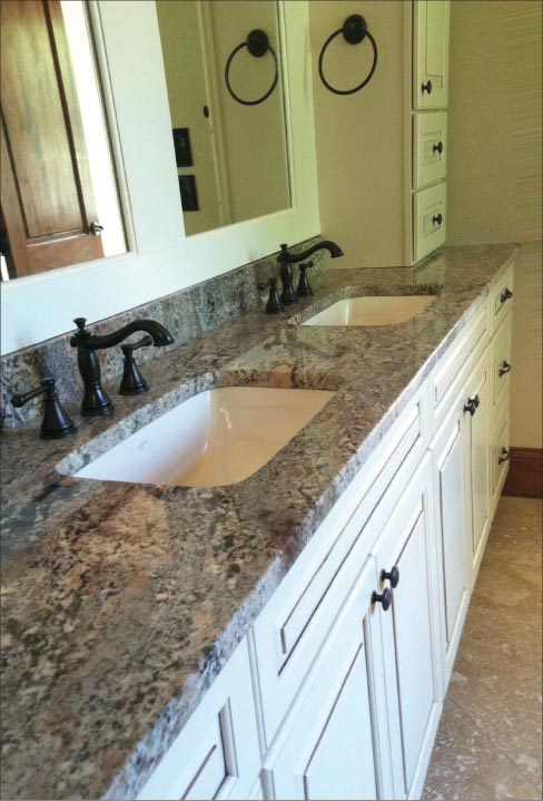 Double vanities and master bath suites are becoming a more common part of KSI’s business as new construction again features larger houses. 