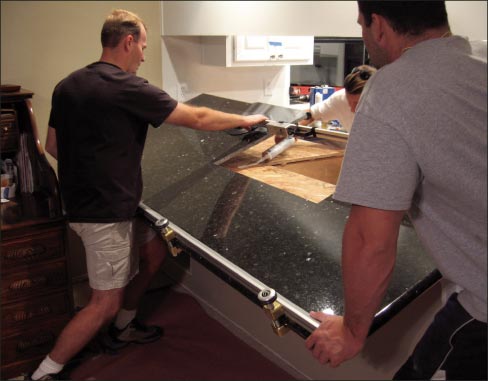 Working in someone’s living space puts added scrutiny and pressure on your installation crew to be extra careful, and to look professional. When you bring your fragile cut-out tops into a home protected by Sinkhole Savers, you minimize breakage and look good, too!