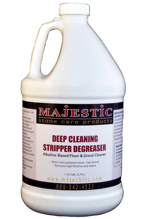 Majestic Deep Cleaning Stripper / Degreaser is a very effective maintenance product for a quarterly cleaning program, or for general use in kitchen areas to remove oil and grease buildup. It is a great go-to product to keep on your truck.