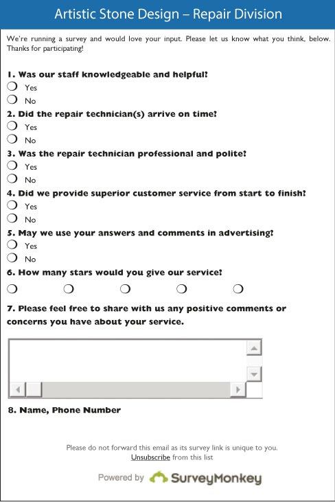 Example survey