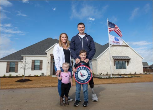 Natural stone and fabrication for US Army Captain Jake Murphy and his family in Texas were provided by Salado, MSI, and Dee Brown, Inc. 