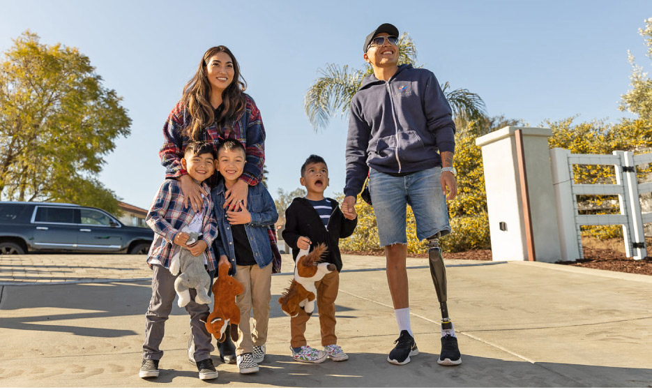 USMC Corporal (Ret.) Josue Barron, his family, and their new smart home.