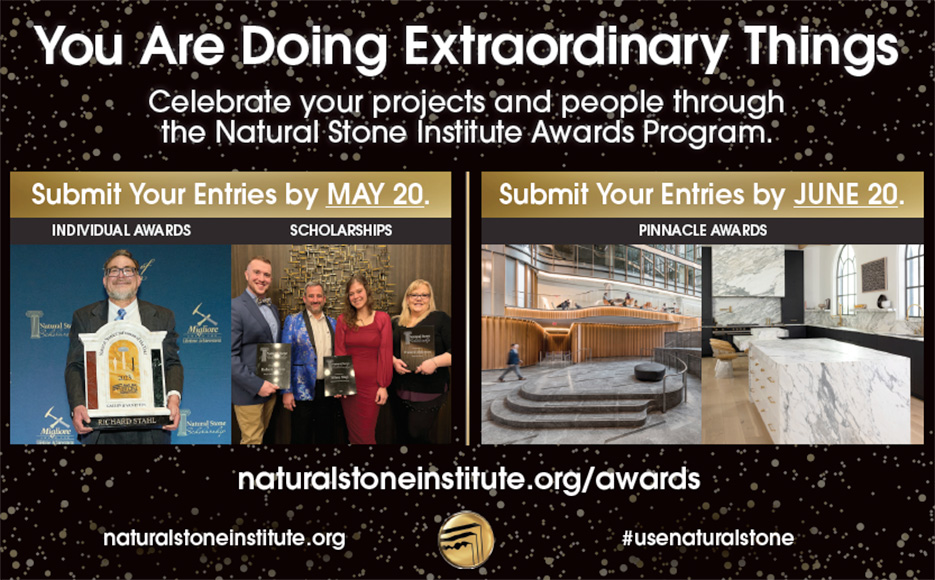 Natural Stone Institute 2024 Awards Program Call for Entries