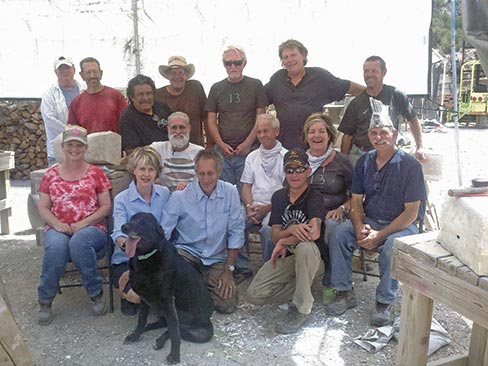 Session 2, 2013. Back row (standing), left to right: Kevin Smith (TN), Peter Garrett (IL), Benjamin Lopez - Guest Artist (NM), John Loukonen (CO), Ron Klinger (TX), Scott Barnhill (KY), Petro Hul - Staff (AZ). Middle row (seated), left to right: Kate Valiant (CO), Steve Dunlap (NM), Eddie Miller (NM), Annie Whiteside (GA), Fred X. Brownstein – Guest Instructor (VT). Front row (kneeling), left to right: Betsy Williams, mascot black lab Morton, Mark Saxe, and Josh Loukonen (CO) (with sunglasses). Not pictured: Benito Trujillo - Staff (NM).